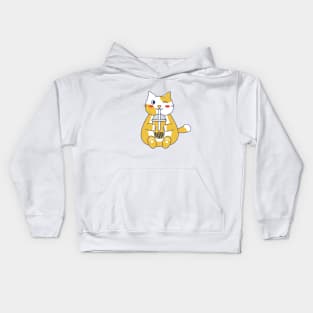 Yellow cat Kids Hoodie